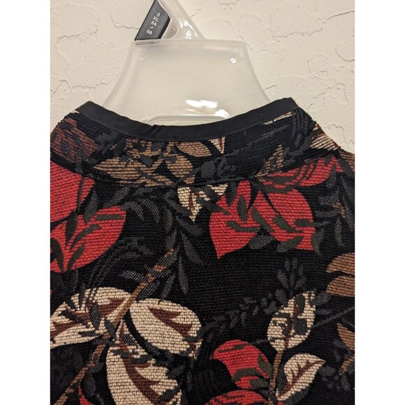 Coldwater Creek Women’s Fall Floral Corduroy Vest Size XL Button Front Black Red - Picture 6 of 6